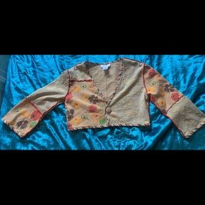 Susan Bristol White Label Cropped Cardigan Size M